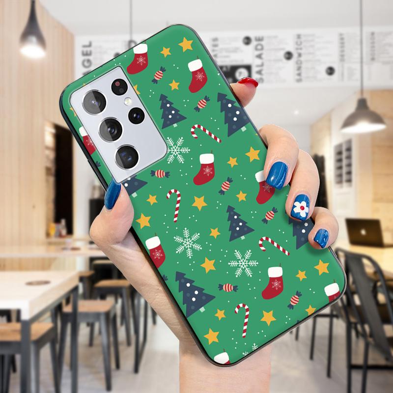 Мягкий рождественский чехол с Санта-Клаусом и снеговиком из ТПУ, силиконовый чехол