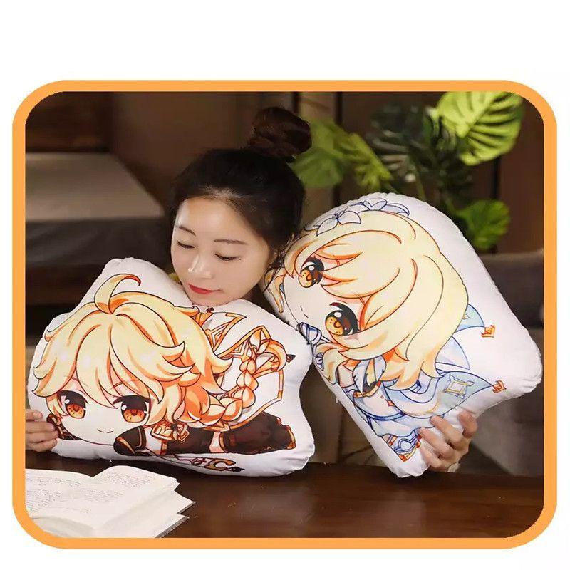 Genshin Impact Game Paimon Cosplay Plush Doll Pillow Stuffed Bed Cosplay Cushion