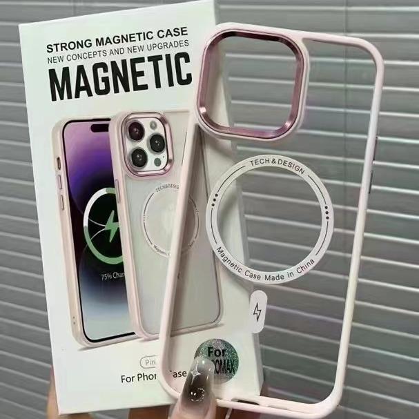 Подходит для iPhone15pro Металлический чехол для мобильного телефона с объективом 14 Мягкий на ощупь Магнитный чехол Magsafe Xs Чехол для защиты