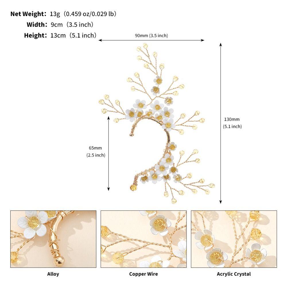 Fairy Pearl Flower Ear Cuffs Chic Rhinestone Ear Clips Fashion Butterfly Elf Ear Cuff Women