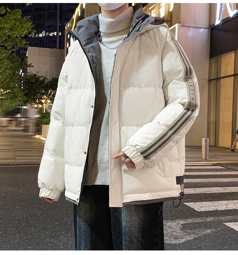 Модная повседневная куртка большого размера, хлопковая одежда, мужское зимнее пуховое хлопковое пальто, свободные утолщенные модели хлопковой одежды-хлеба, куртка