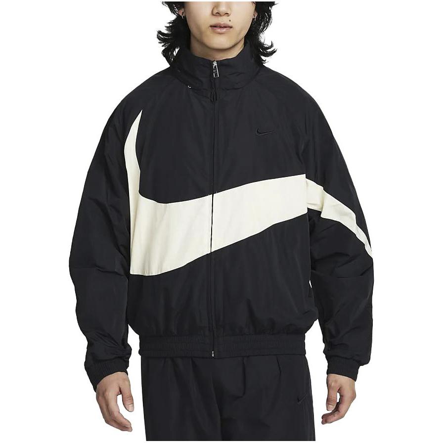 Nike Тканая куртка Swoosh Черный Кокосовое молоко FB7878-010