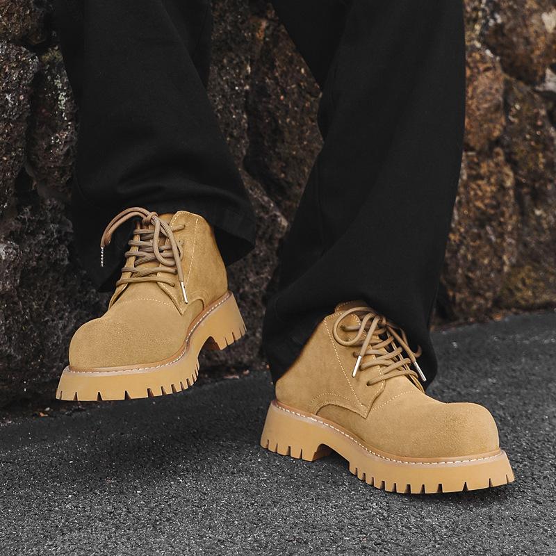 Уличные альпинистские ботинки Мартин мужские 2024 новые британские ботинки с большим носком, ботинки-инструменты со средним верхом, ботинки цвета ревеня 4727-J