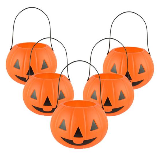 Halloween Pumpkin Bucket Treat-or-Trick Candy Box Party Props Festive Atmosphere Enhancer Fun Home Office Decoration