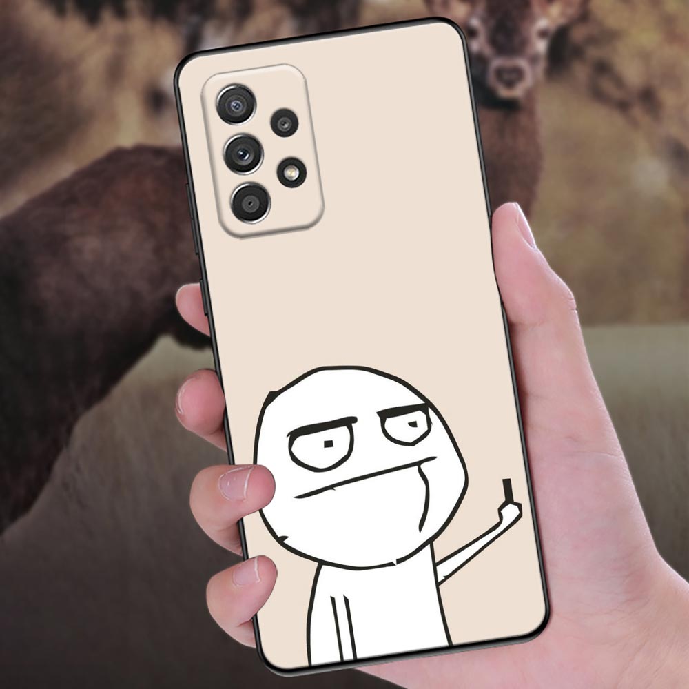 Funny Man Middle Finger Phone Cover Galaxy A53 5G Case For Samsung A54 A52 A52S A51 A71 A73 A72 A41 A42 A91 A32 A33 Black Cases