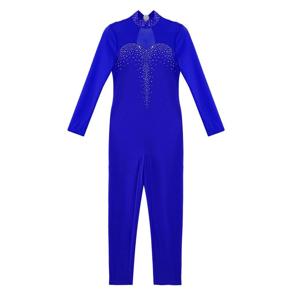 Kids Girls Long Sleeve Ballet Dance Gymnastics Leotard Jumpsuit Unitard Dancewear