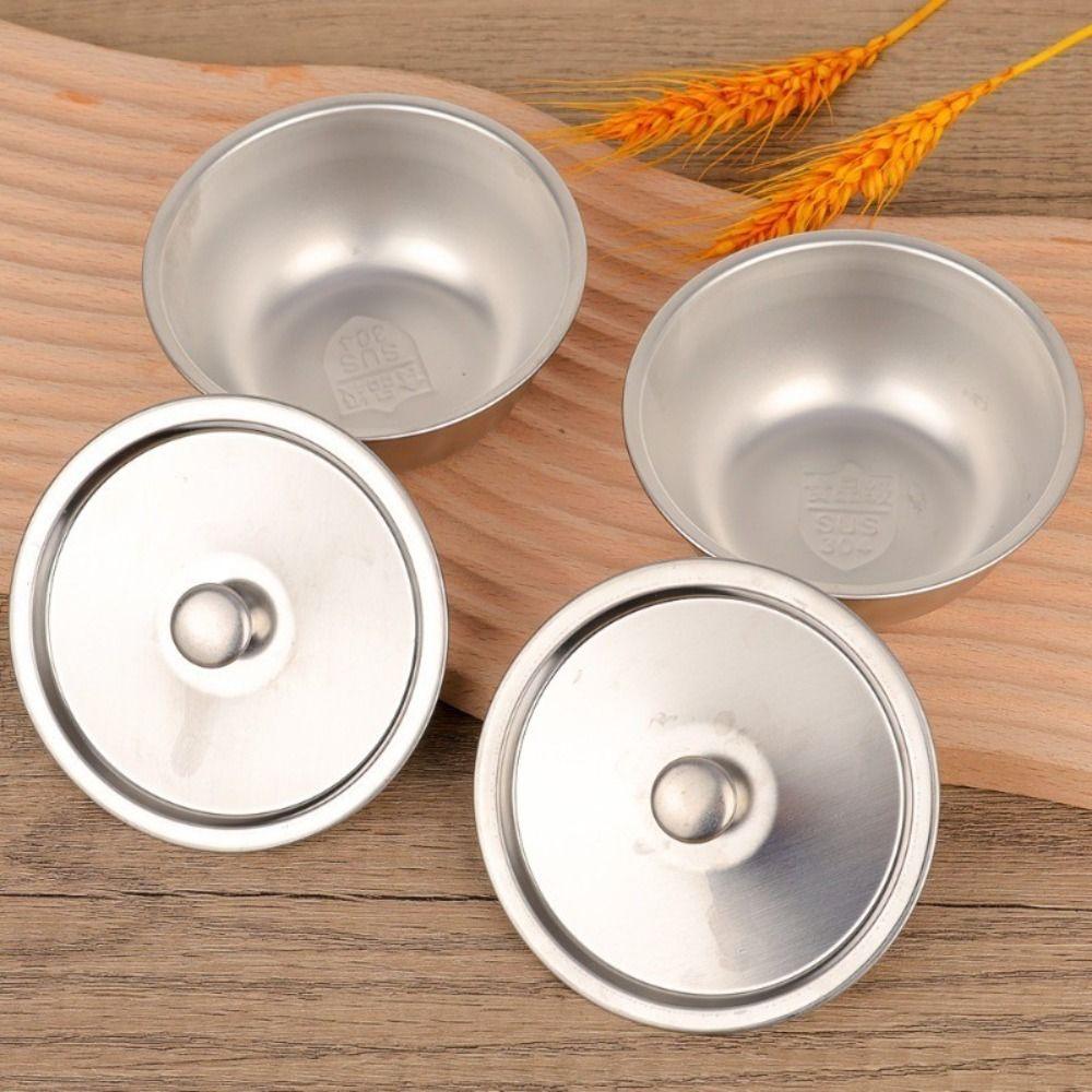 1 шт. с крышкой Миска для вареного яйца 304 Нержавеющая сталь Детская миска Прочная миска для риса
