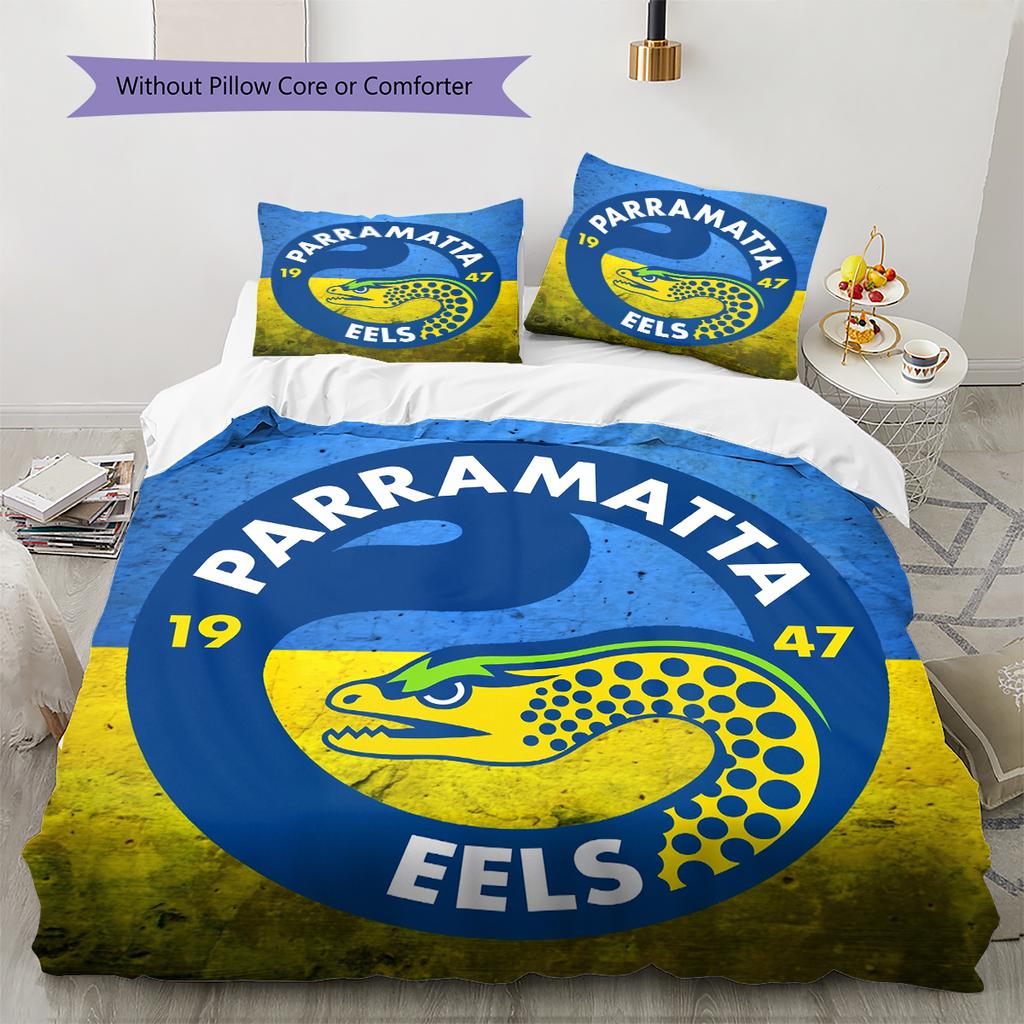 Parramatta Eels Pattern Bedding Home Decoration Birthday & Festival Gift (1 * duvet cover + 2 * pillowcase, without core)