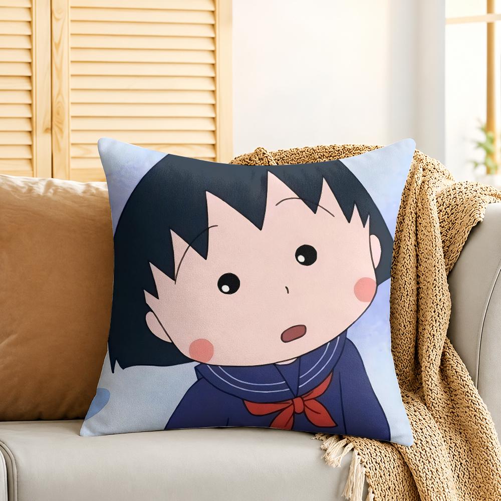 Chibi Cute MMarukochan Cushion Cover Silky Short Plush Invisible Zipper Dustproof Sofa Pillow Case For Home Decor