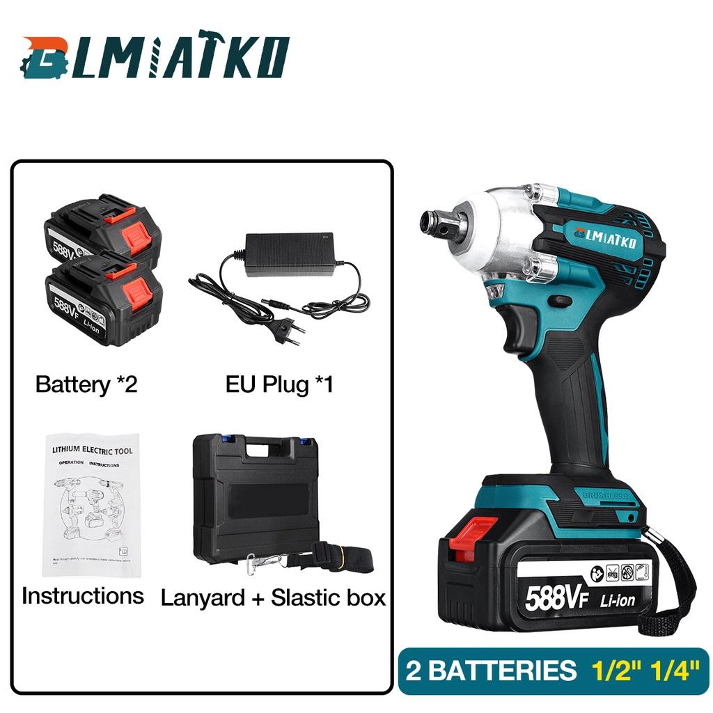588VF 600NM Бесщеточный аккумуляторный электрический ударный гайковерт Перезаряжаемый гаечный ключ 1/2 дюйма Электроинструменты с батареей 1/2