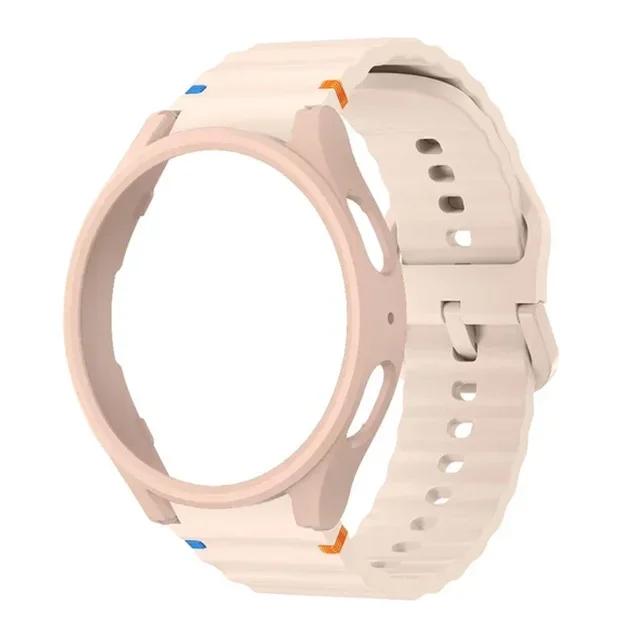 Чехол и ремешок для Samsung Galaxy Watch 7 6 5 4 40 мм 44 мм силиконовый официальный ремешок ПК защитный чехол бампер для Samsung Galaxy Watch 6Classic
