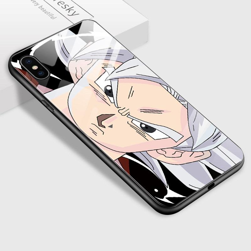 Чехол для телефона из закаленного стекла для iPhone Samsung Galaxy Infinix TPU Soft Edge, противоударный чехол с японскими популярными аниме-персонажами