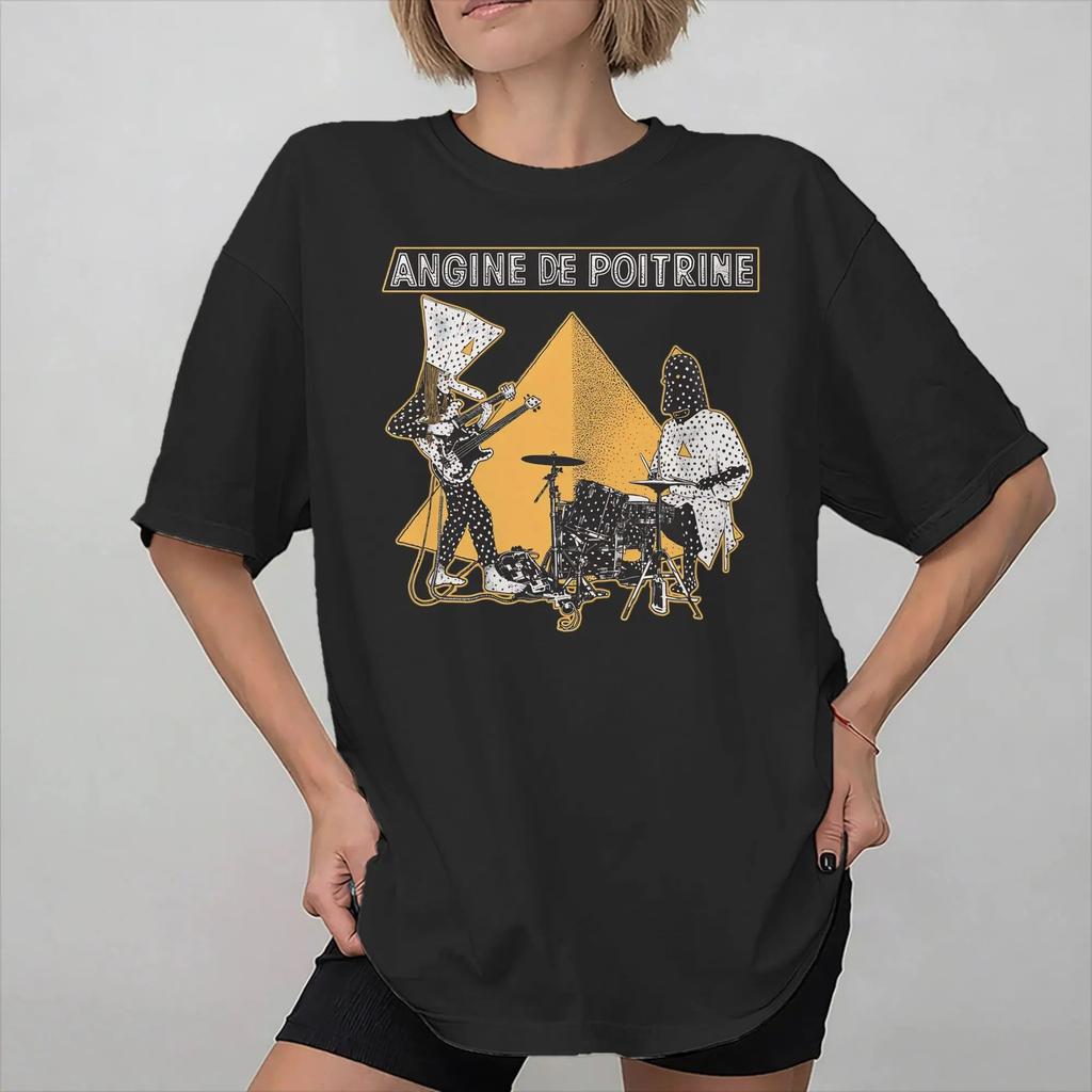 Rock Vintage Clothes Angine De Poitrine Band Merch Tops Fashion Y2k T Shirts Casual Loose Streetwear Graphic Print Tees Unisex