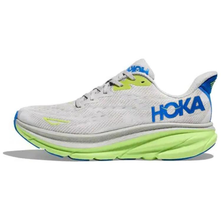 HOKA One One Clifton 9 Wide Comfortable Versatile Non-Slip Durable Low-Top Running Shoes Men Running Shoes Gray Green Blue 1132210-STLC
