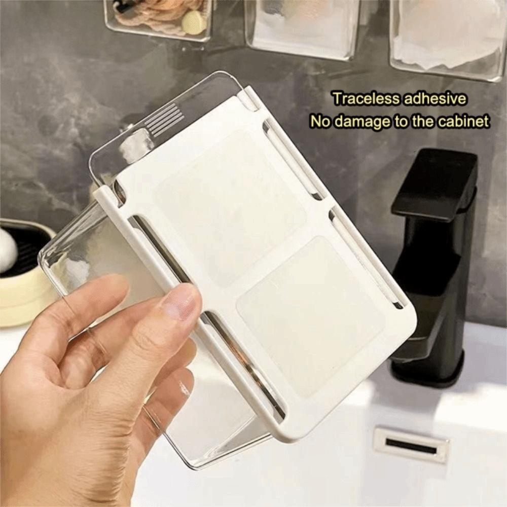 Pull-Out Bathroom Storage Box Transparent Makeup Cotton Organizer Washstand Storage