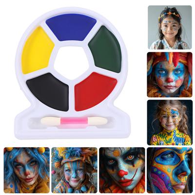 Цветовая палитра Футбольная форма 6 цветов на водной основе Краска для лица для тела Высокопигментированная Хэллоуин Косплей Вечеринка Лицо FX Палитра для макияжа для взрослых Детей