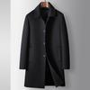 Men's Woolen Coat Autumn and Winter Medium and Long Executive Lapel Take-off Goose Down Liner Middle-aged Business Double-sided Woolen Coat