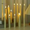 6 Pcs LED Taper Candles Flameless Electric Fake Candles Cordless Flickering LED Tea Light Decoration for Wedding Xmas Window Decor