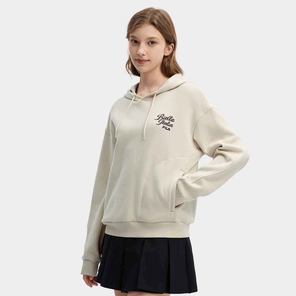Fila Оригинальная Модная Личность Трендовый Минималистичный Ретро Спортивный Повседневный Удобный Универсальный Худи Женские худи Миндальный Хаки F11W619212FBG