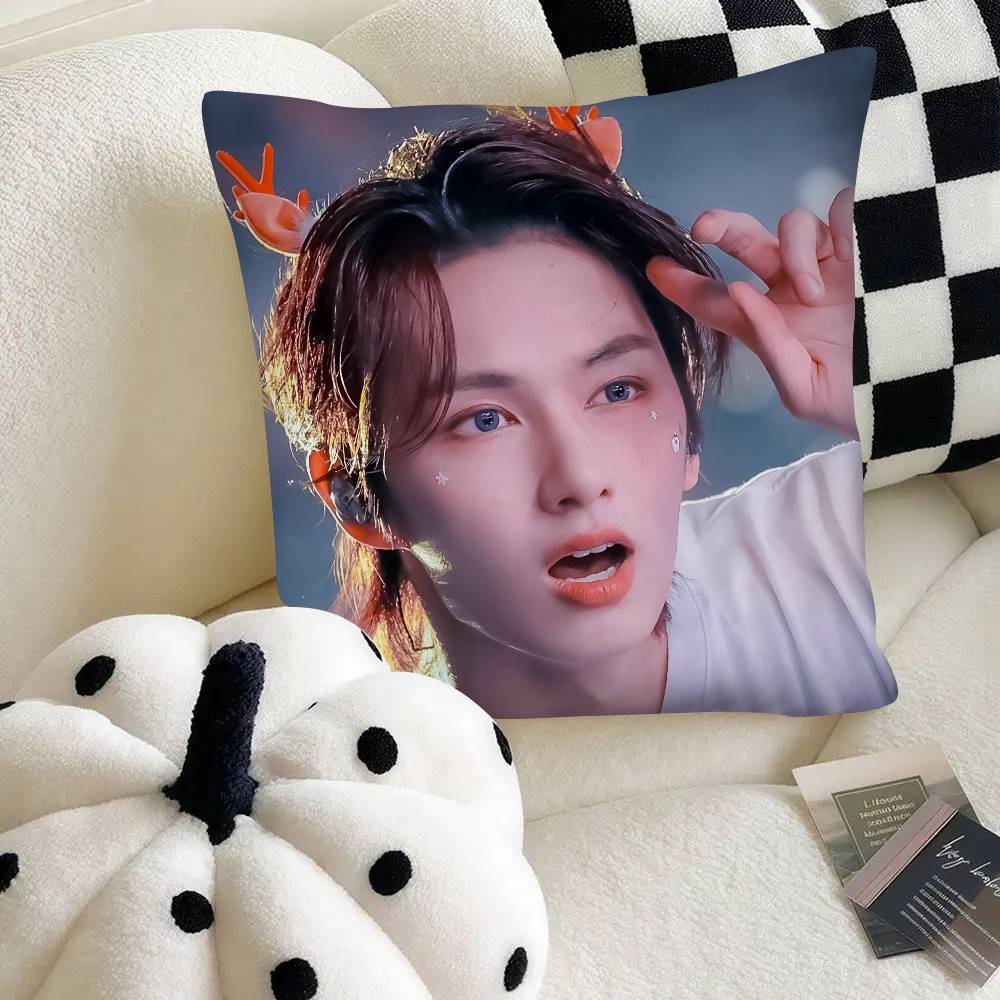 Чехол для подушки Kpop Junhui Wen Квадратная подушка Спальня Диван Подушка для отдыха и комфорта Автомобиль Домашний декор