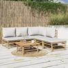VidaXL Garden Lounge Set 6 Pcs with Light Grey Cushions Bamboo 3155103