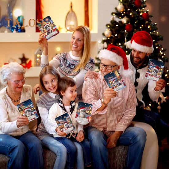 8 шт. рождественские украшения для держателей денег с двухсторонним скотчем, мультяшный узор, дизайн, рождественский декор, подвески