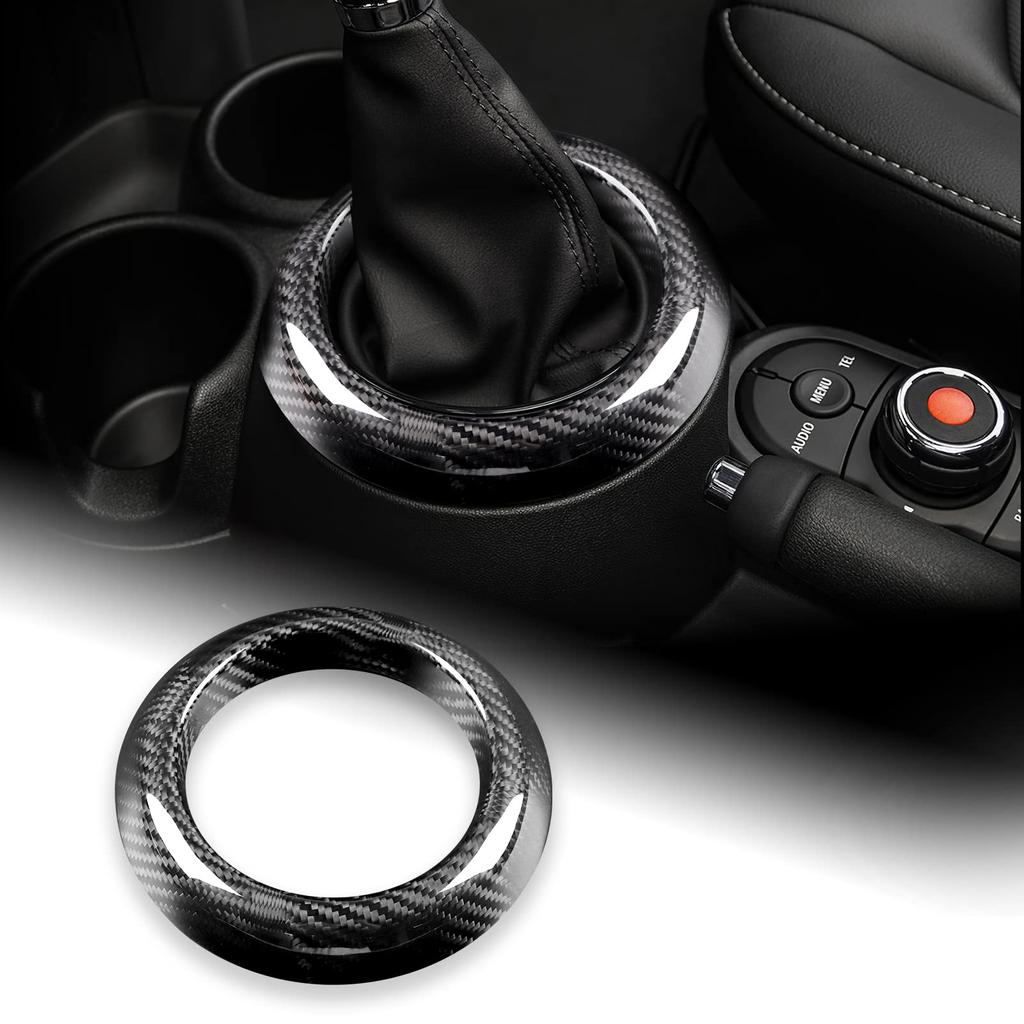 AIRSPEED Mini F54 F55 F56 F57 F60 Exclusive Accessories Real Hard Carbon Fiber Car Gear Shift Trim Ring Decorative Sticker Stylish Custom Interior