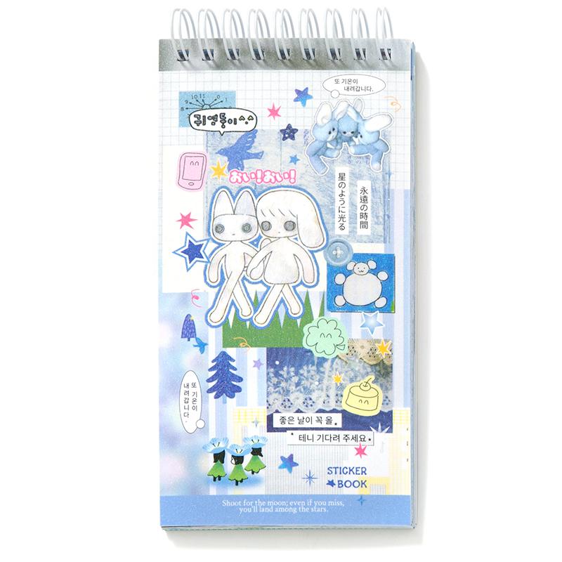 20 Sheets Cartoon PET Sticker Book Diy Diary Decoration School Supply INS Hand account Stickers Scrapbooking Kawaii Stationery