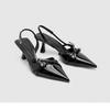 2025 Summer New Pointed Simple Shallow Mouth Comfortable Women's Gladiator sandals Outwear Back Strap Women High Heeled Sandals