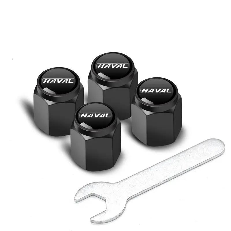 4Pcs for Haval Series H6 M6 DARGO JOLION F7 H9 H5 H2 XY Metal Car Wheel Tire Air Valve Caps Stem Cover with Logo Car Decoration