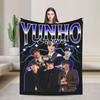 Юнхо 90-е Ateez Kpop Группа Пледы Фланелевые Весна/Осень Многофункциональный Легкий Плед для Дивана Спальни Ковер Кусок