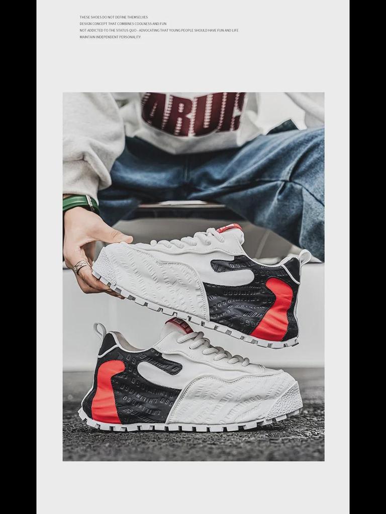 Модные европейские мужские кроссовки на высоком каблуке: Осенне-зимняя мода с толстой подошвой