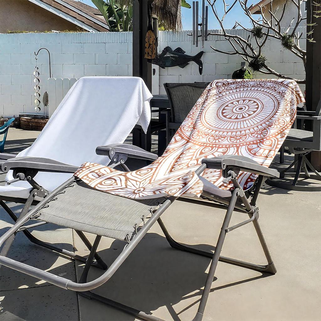 1pc Mandala Boho Art - Intricate Pattern Design 2D Printed Microfiber Beach Towel, quick dry super absorbent. Great for beach