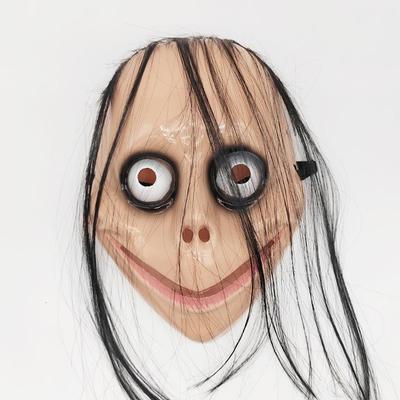Новый Хэллоуин, длинные волосы, страшные маски МОМО для девочек, реквизит для выпускного вечера, жуткие маски клоуна