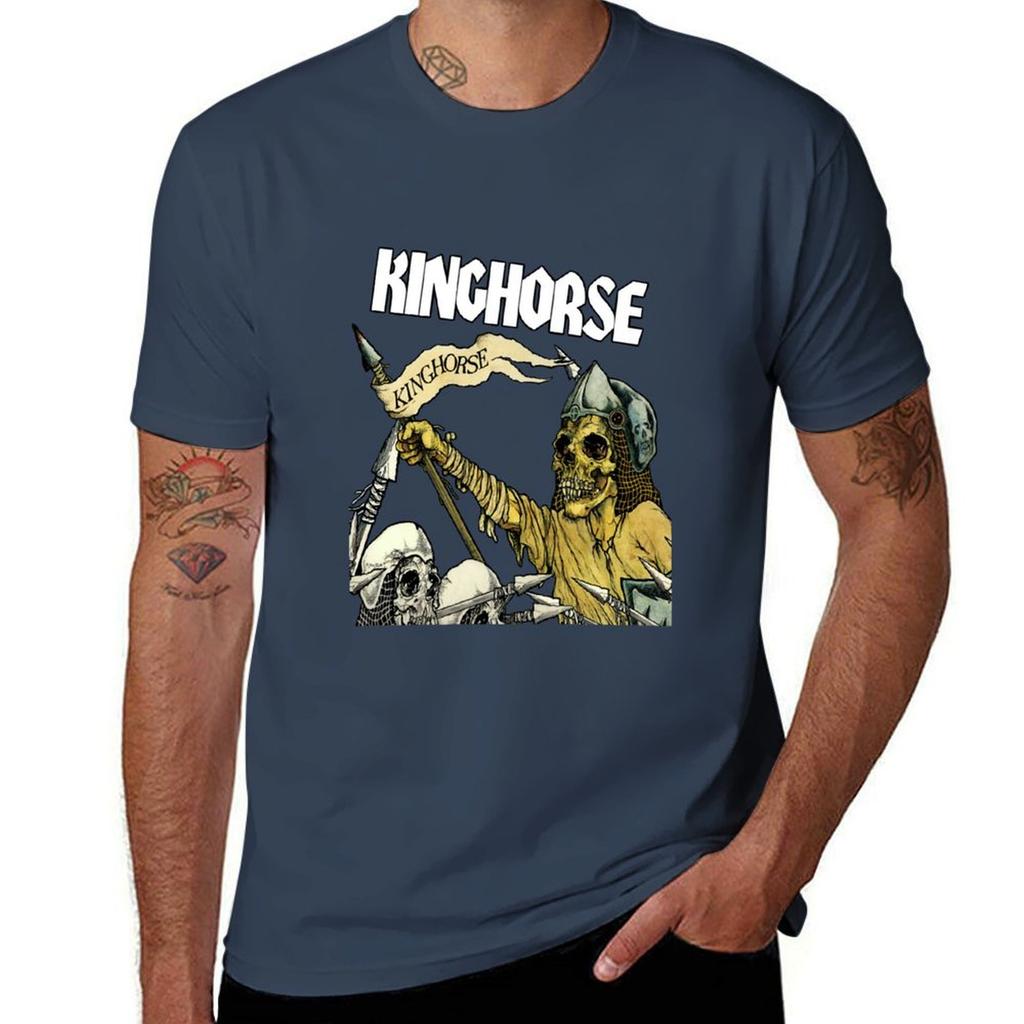 Pushead Kinghorse T-Shirt Man T Shirt Graphic T Shirt Men 100% Cotton Luxury Brand Funny T Shirts Man T-Shirt