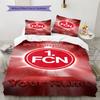 Постельное белье с индивидуальным именем и логотипом 1. FC Nürnberg: пододеяльник, наволочка. Домашний декор. Подарок (1 пододеяльник + 2 наволочки, без наполнителя)