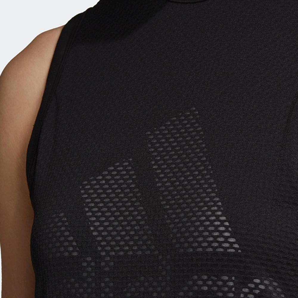 Adidas Узор логотипа спортивное повседневное дышащее платье без рукавов женские платья черного цвета DT7160