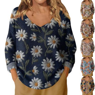 Женский модный легкий свитер с V-образным вырезом, повседневный вязаный пуловер с длинным рукавом