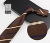 Men'S Tie British Retro Dark Brown Coffee Gold Striped Gentleman'S Suit Shirt Dress Professional High-End Hand Style