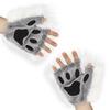 Furry Therian Costume Set for Girls Women Faux Fur Tail Plush Masque Fluffy Paw Gloves Set Fox Cat Wolf Animal Cosplay Accessories for Halloween