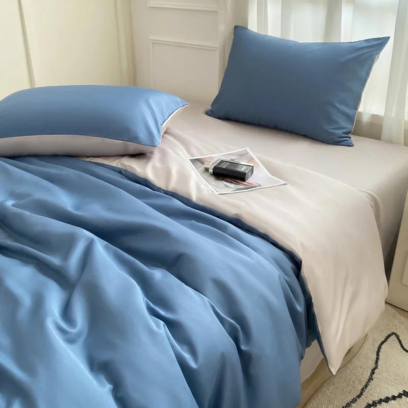 Nordic Bed Linen 100% Cotton Bedding Set with Sheet Duvet Cover Pillowcase Single Couple Bedsheet King Queen Double Twin Size