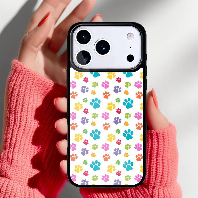 Мягкий чехол для телефона с дизайном лапки кошки и собаки для iPhone 17 16 15 14 13 Pro Max Задняя крышка для 12 11 Pro Coque