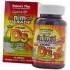 Vitamin D for Children, Animal Parade Vitamin D3 500 Children`s, 90 Tabs Cherry (36375026)