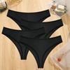 FINETOO 4PCS Cotton Briefs for Lady Sexy Low-Waist Brazilian Panties Female Soft G-String Underwear T-Back Solid Lingerie Bikini