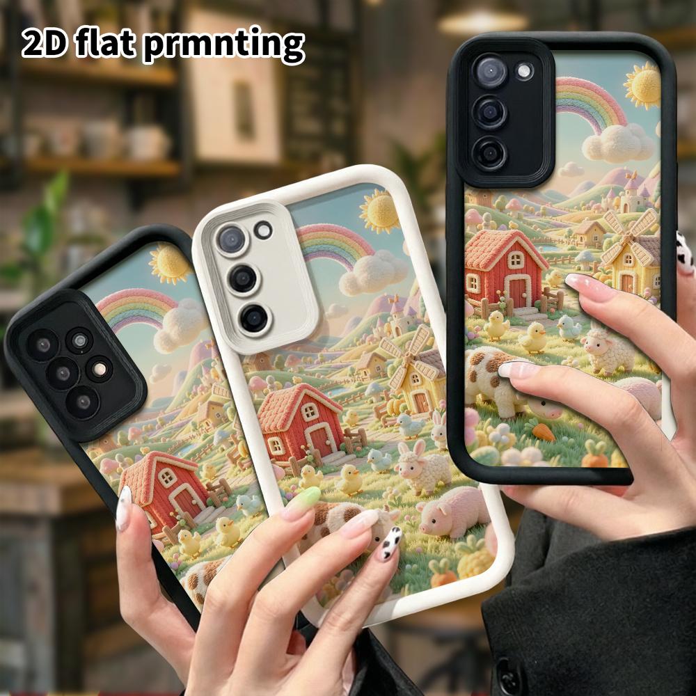 Чехол для телефона: 2D плоский, подходит для Samsung Galaxy A34 A35 M05 M06 S20 S22 S21 FE Plus 5G, защитный чехол, Ферма Радужной Долины, идеальный Рождественский и Ха