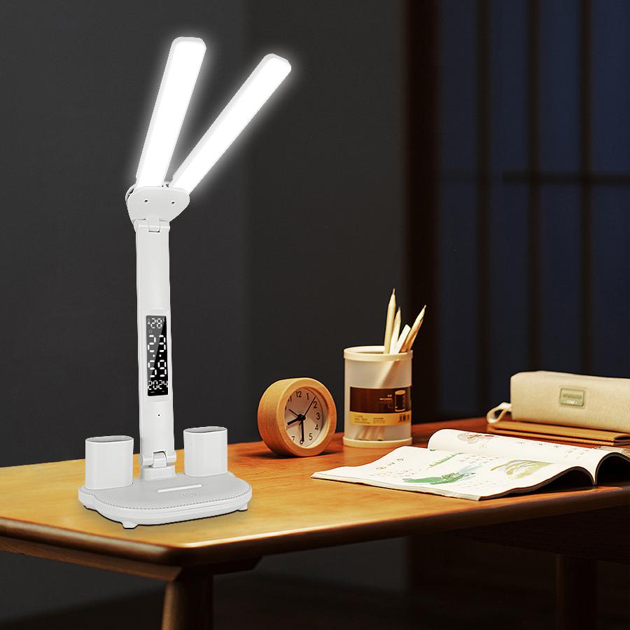 Светодиодная настольная лампа, 3 уровня, сенсорный ночник с регулируемой яркостью, USB перезаряжаемая защита глаз, складная настольная лампа для спальни, прикроватная тумбочка