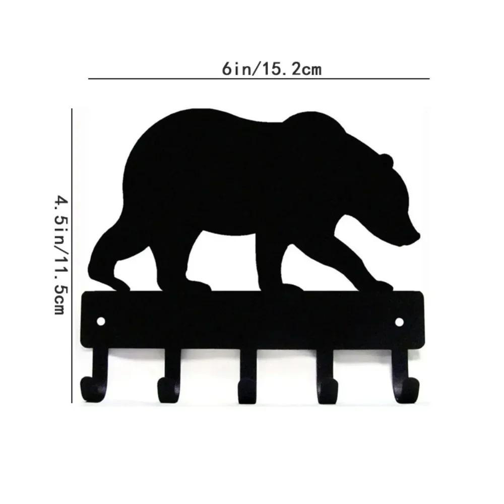 Вешалка для ключей Bear, 6/9 дюйма, металлическая настенная вешалка для полотенец, вешалка для пальто, органайзер для хранения вещей - деревенский декор для дома