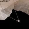 Shiny Silver Square Cubic Zircon Necklace For Women Wedding Bride Gift Temperament Jewelry Gifts S-N721