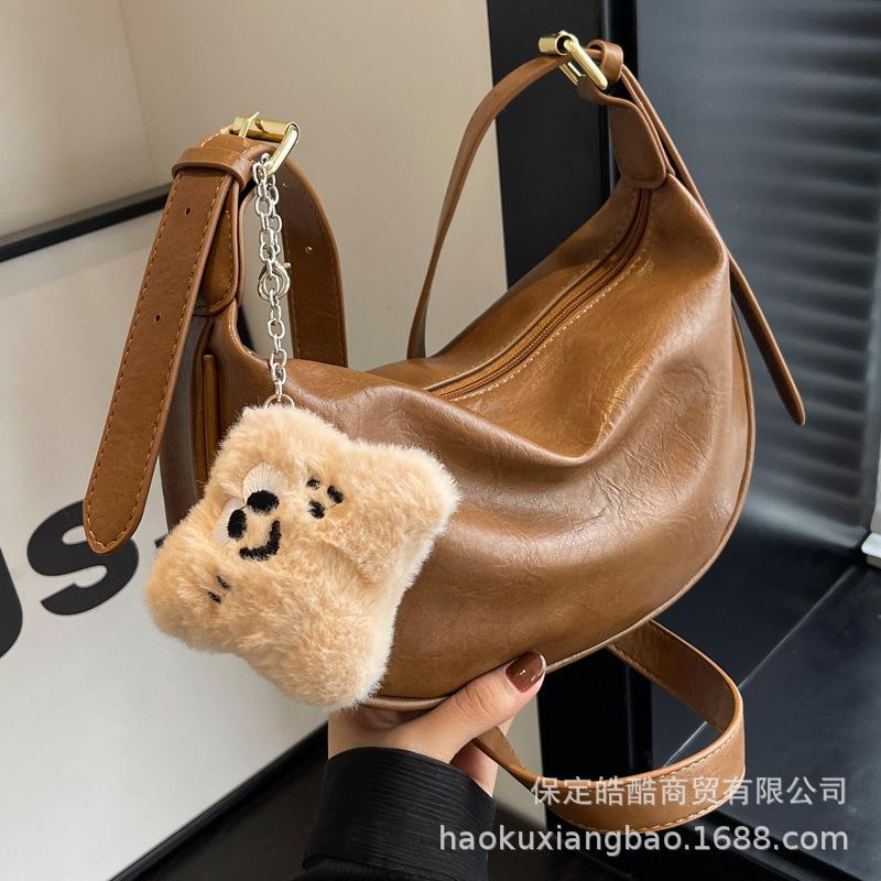 Популярная в этом году женская сумка 2025 новая модная текстурная сумка через плечо однотонного цвета, ретро, для поездок, сумка-мессенджер, сумка-пельмень