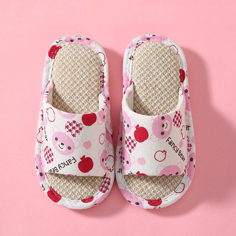 Kids' Soft, Non-Slip Indoor Slippers - Linen and Cotton for Spring & Summer